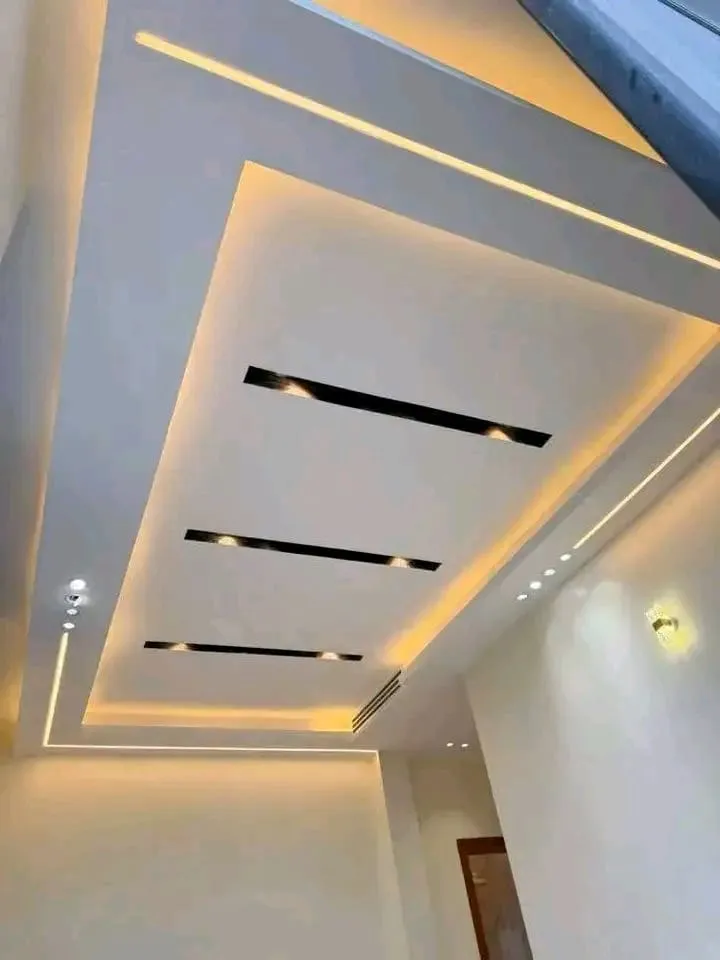 Ceiling with linear lights