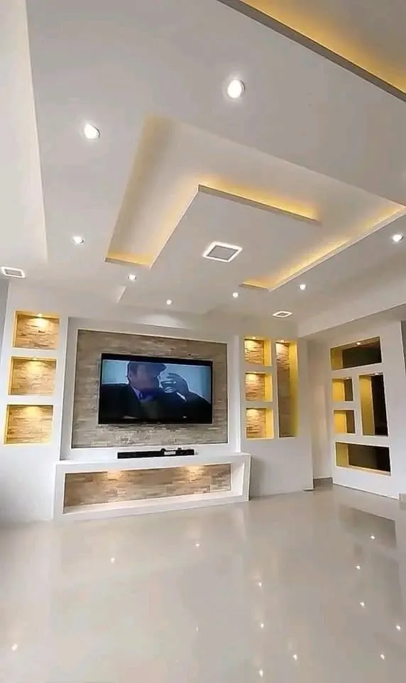 Living room ceiling and TV wall