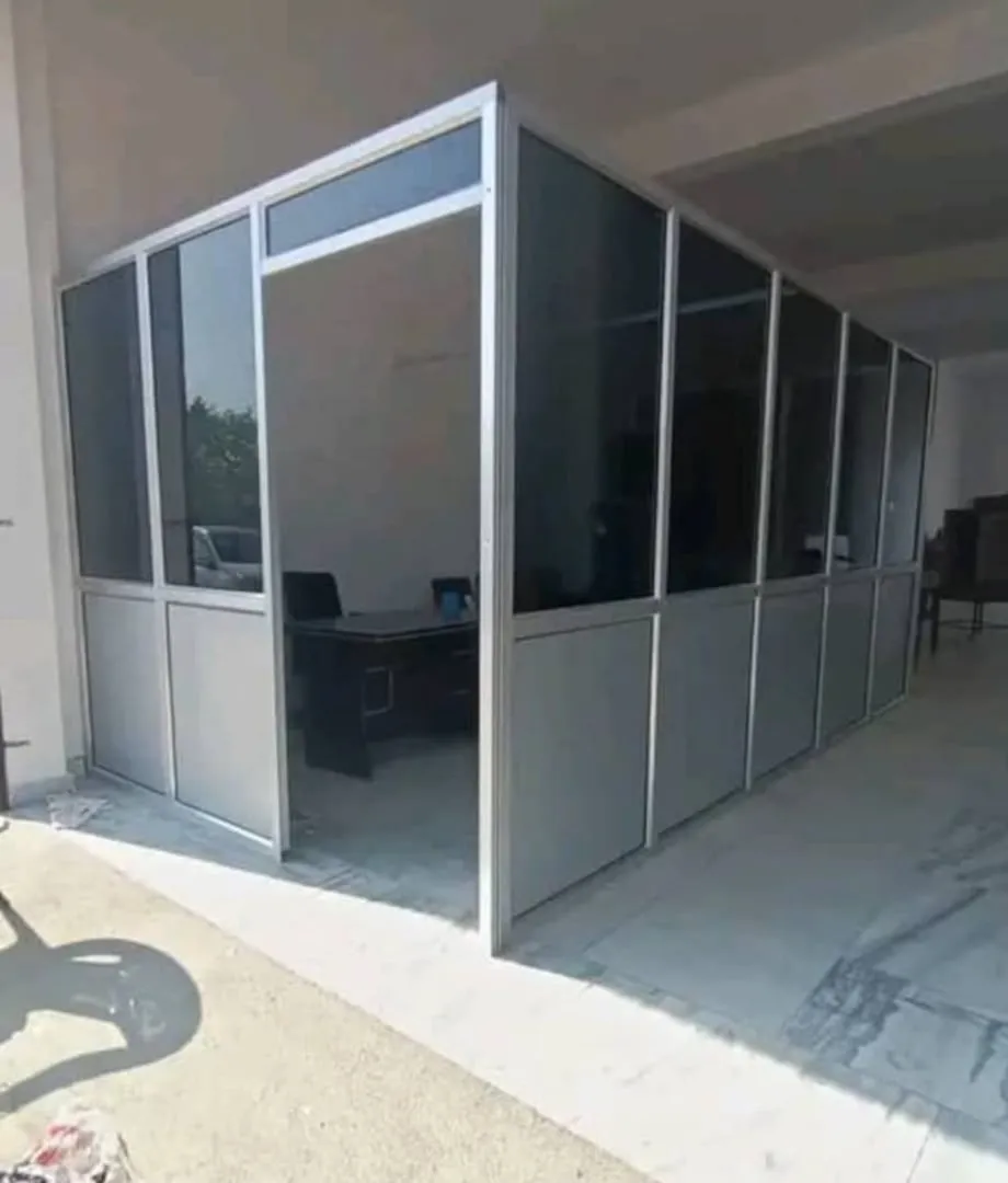 Aluminium and glass office partition