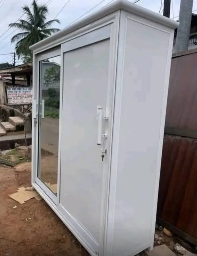 White aluminium wardrobe