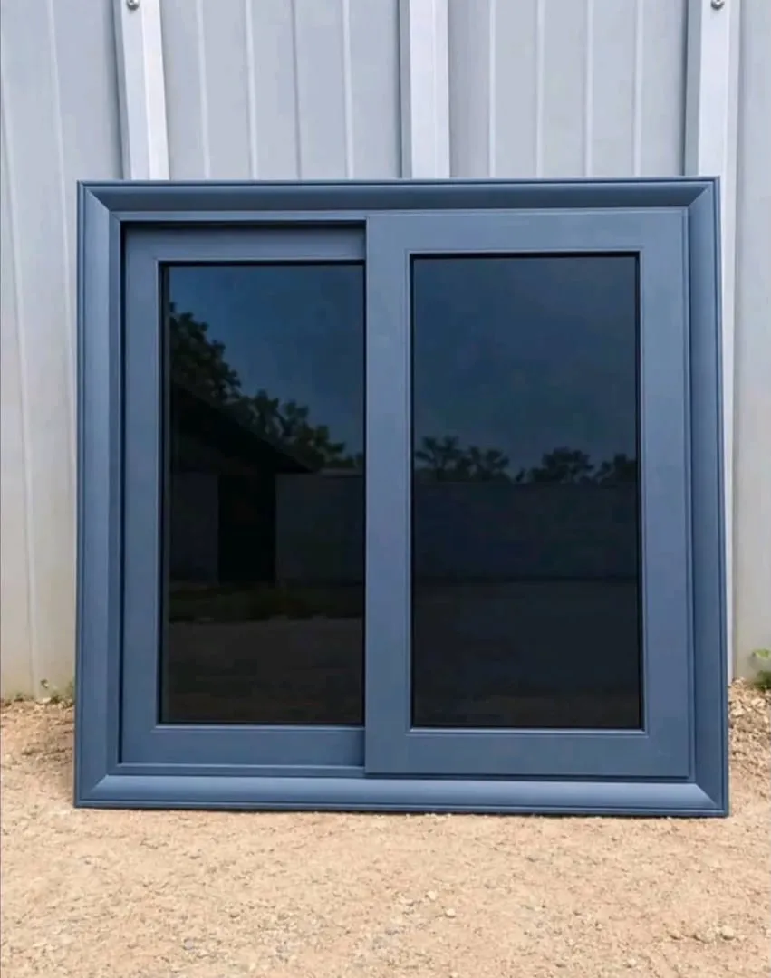 Dark grey aluminium sliding window